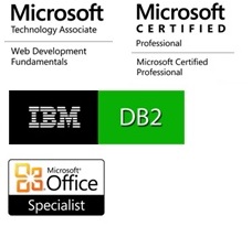 MTA, MCP, IBM DB2 Fundamentals, MS Office Word 2007 Specialist, MS Office Excel 2007 Specialist